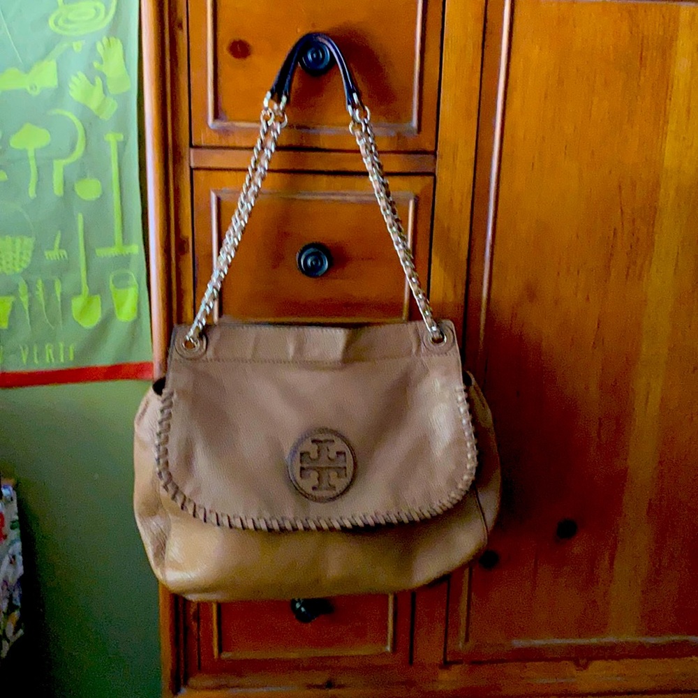 Tory Birch golden brown shoulder bag